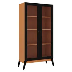 BE DESIGN - VITRINA 2 PUERTAS JAMAICA CARAMELO NEGRO