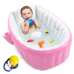 EVERSO - Tina Bañera Inflable Plegable Portátil Para Bebécon Inflador