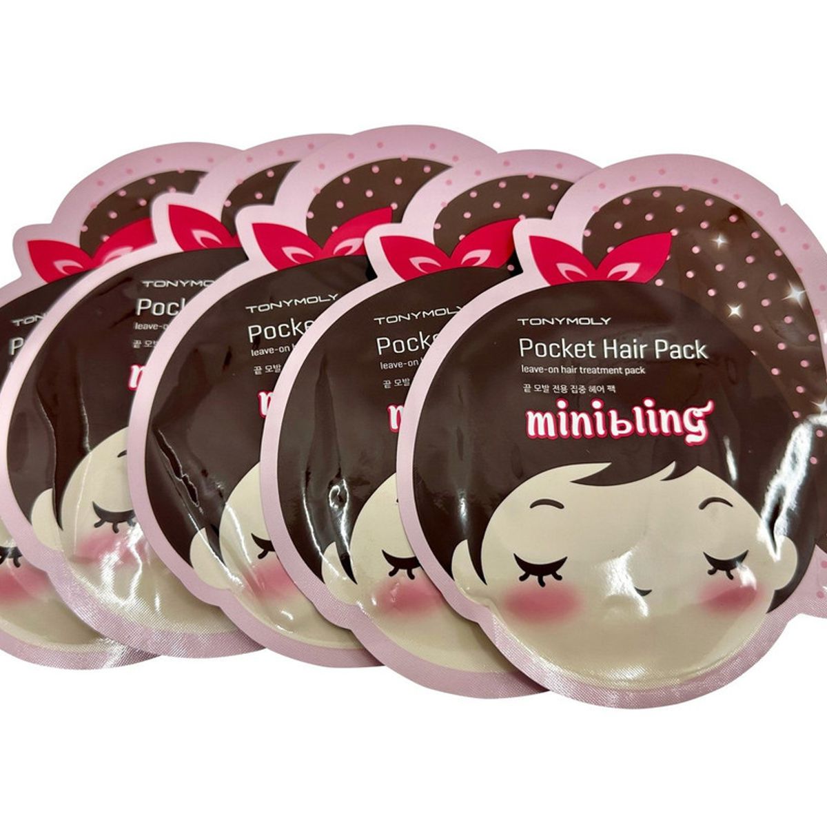 TONYMOLY - TonyMoly Minibling Pocket Hair Pack Tratamiento Capilar Sin Enjuague Set de 5