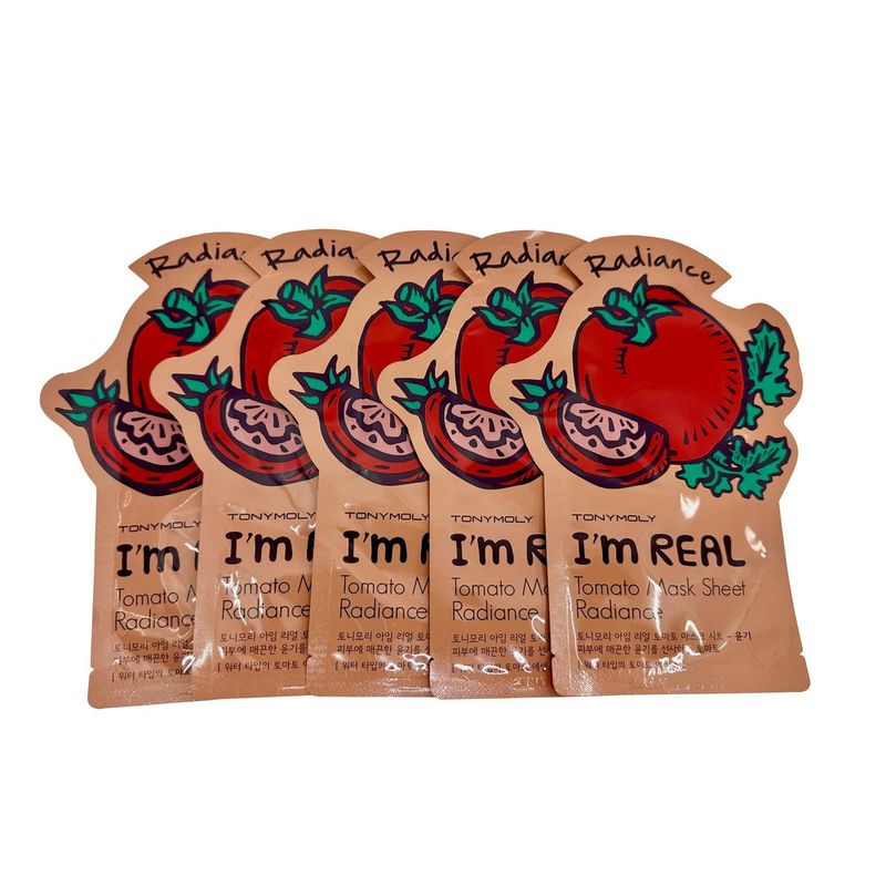 TONYMOLY - TonyMoly Mascarilla de Tela IM Real Radiance Tomate Set de 5 Unidades