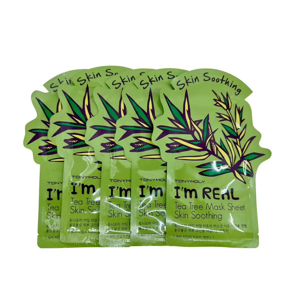 TONYMOLY - TonyMoly Mascarilla de Té Tree I’m Real Calmante Set de 5 Unidades