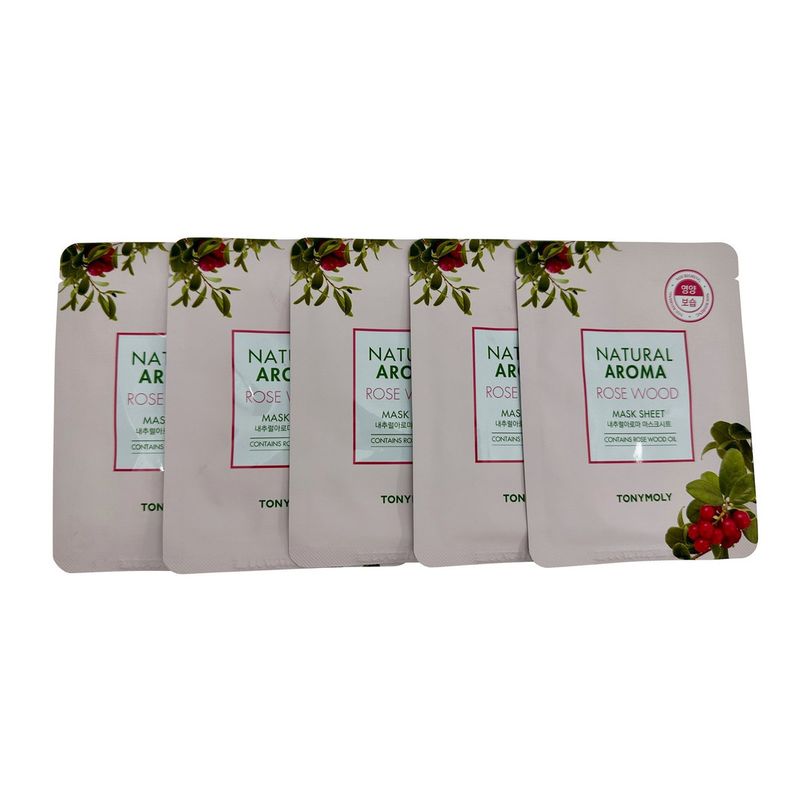 TONYMOLY - TonyMoly Mascarilla de Tela Aroma Natural Rosa Set de 5 Unidades
