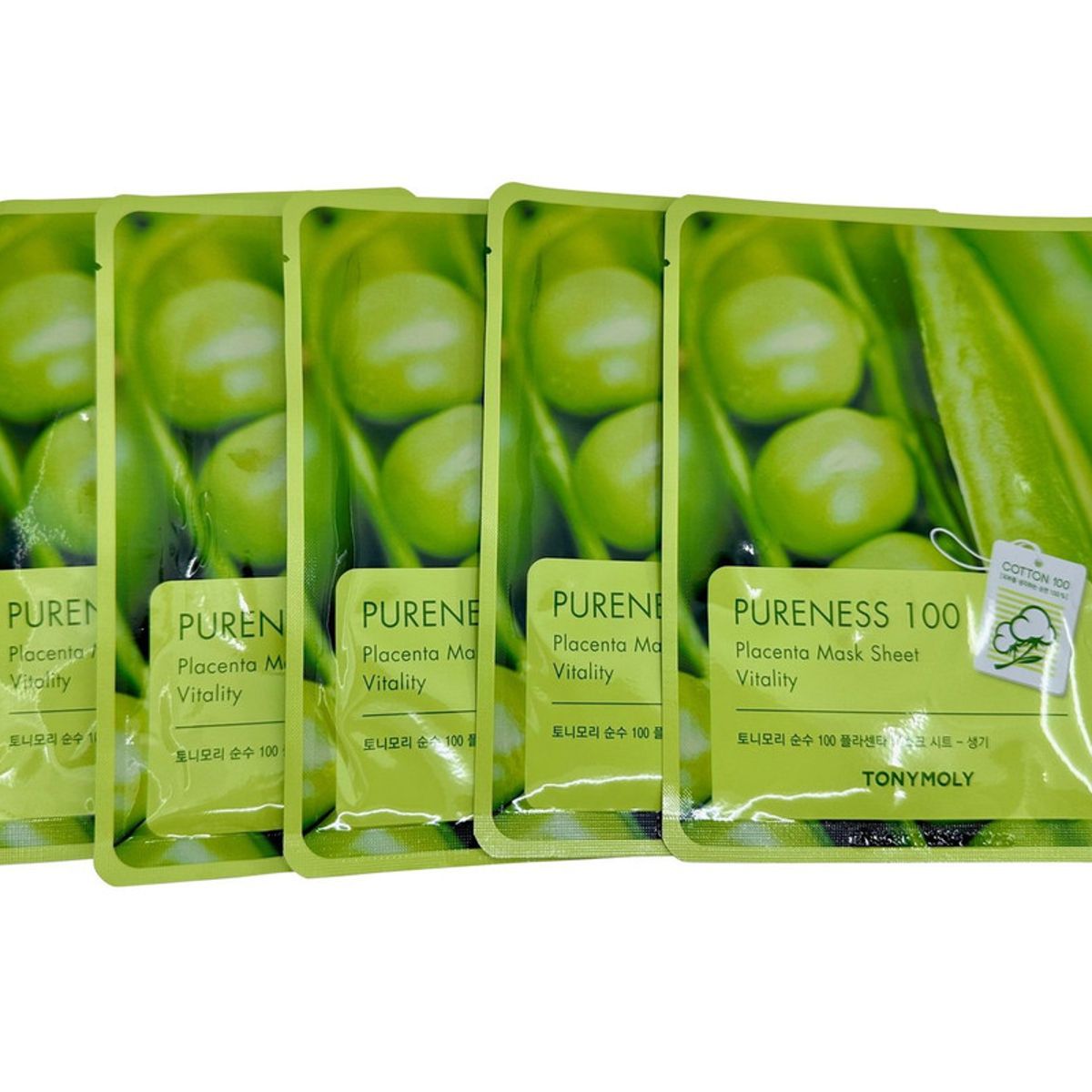 TONYMOLY - TonyMoly Mascarilla Vitalidad Pureness 100 con Placenta - Set de 5 unidades