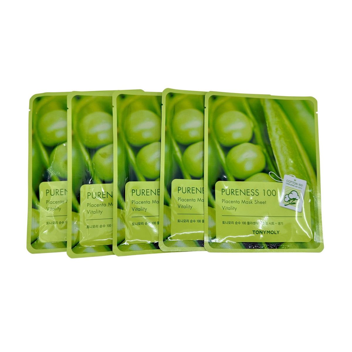 TONYMOLY - TonyMoly Mascarilla Vitalidad Pureness 100 con Placenta - Set de 5 unidades