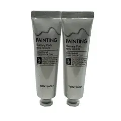 TONYMOLY - Mascarilla Terapia de Pintura Color Blanco Gel Arcilla Iluminadora 30 ml Set de 2