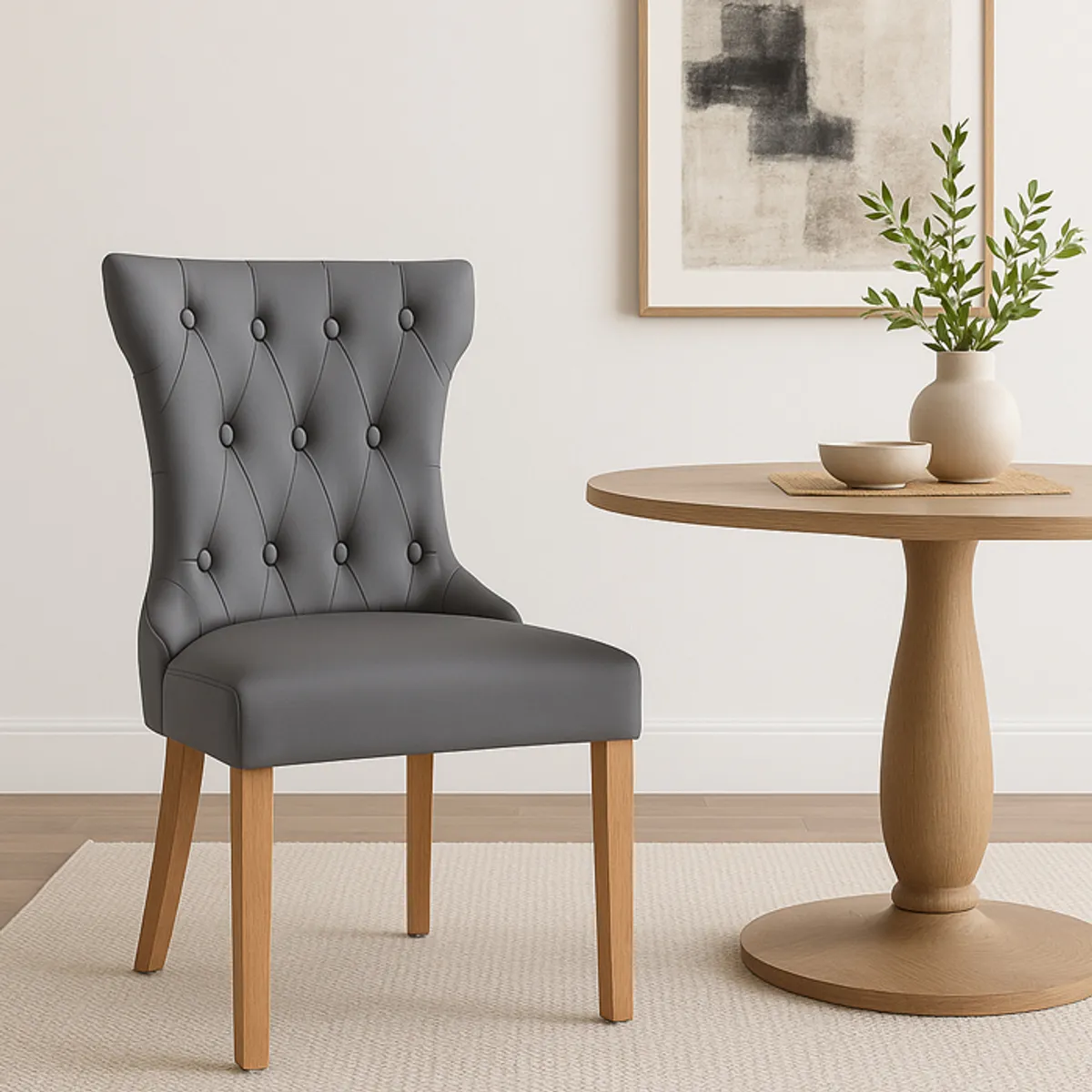 MSA MUEBLES SANTA ANA - Silla Capitoné PU Drag 2 Unidades