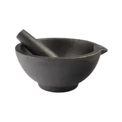 LUGANO - Mortero Fierro 13cms Negro