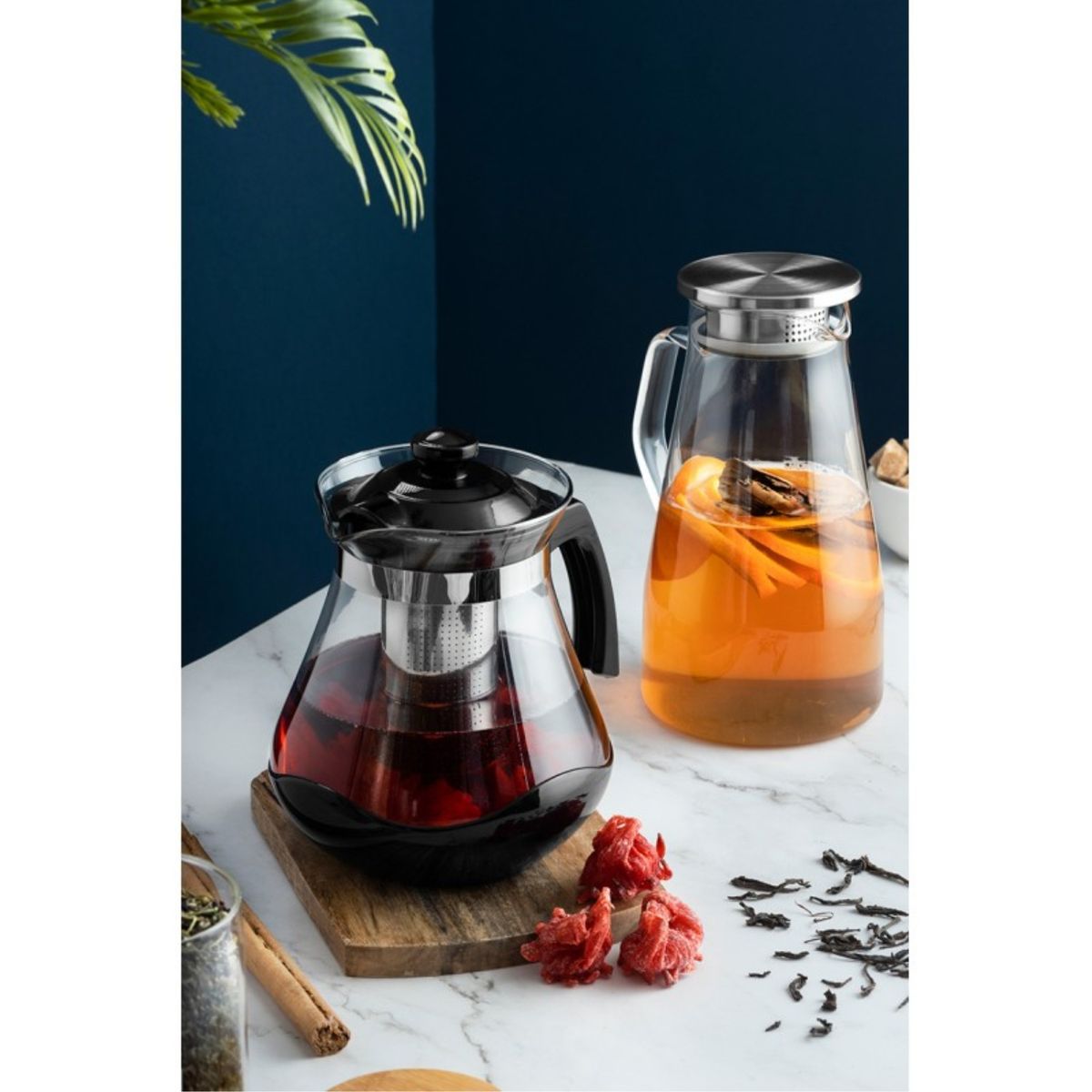 LUGANO - Jarro Vidrio Borosilicato 1,7lt con Tapa de Acero Lugano