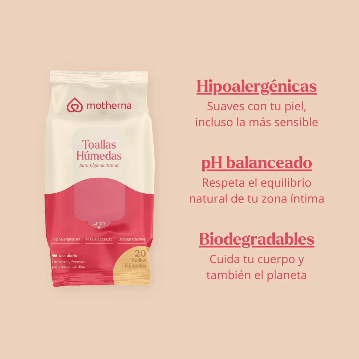 GENERICO - Toallitas Húmedas Higiene Íntimas Motherna 20und