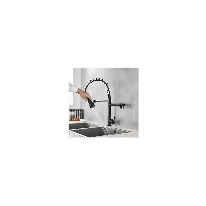 GENERICO - Llave Grifo Acero Para Lavaplatos Monomando Cuello Flexible