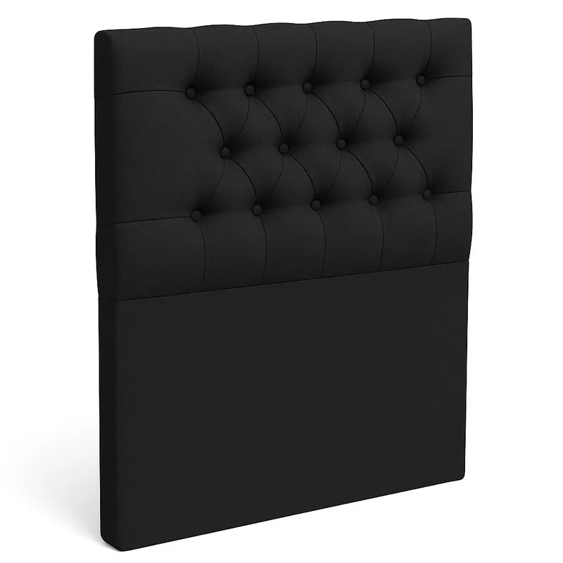 GENERICO - Respaldo De Cama 1.5 Plazas Negro Capitone