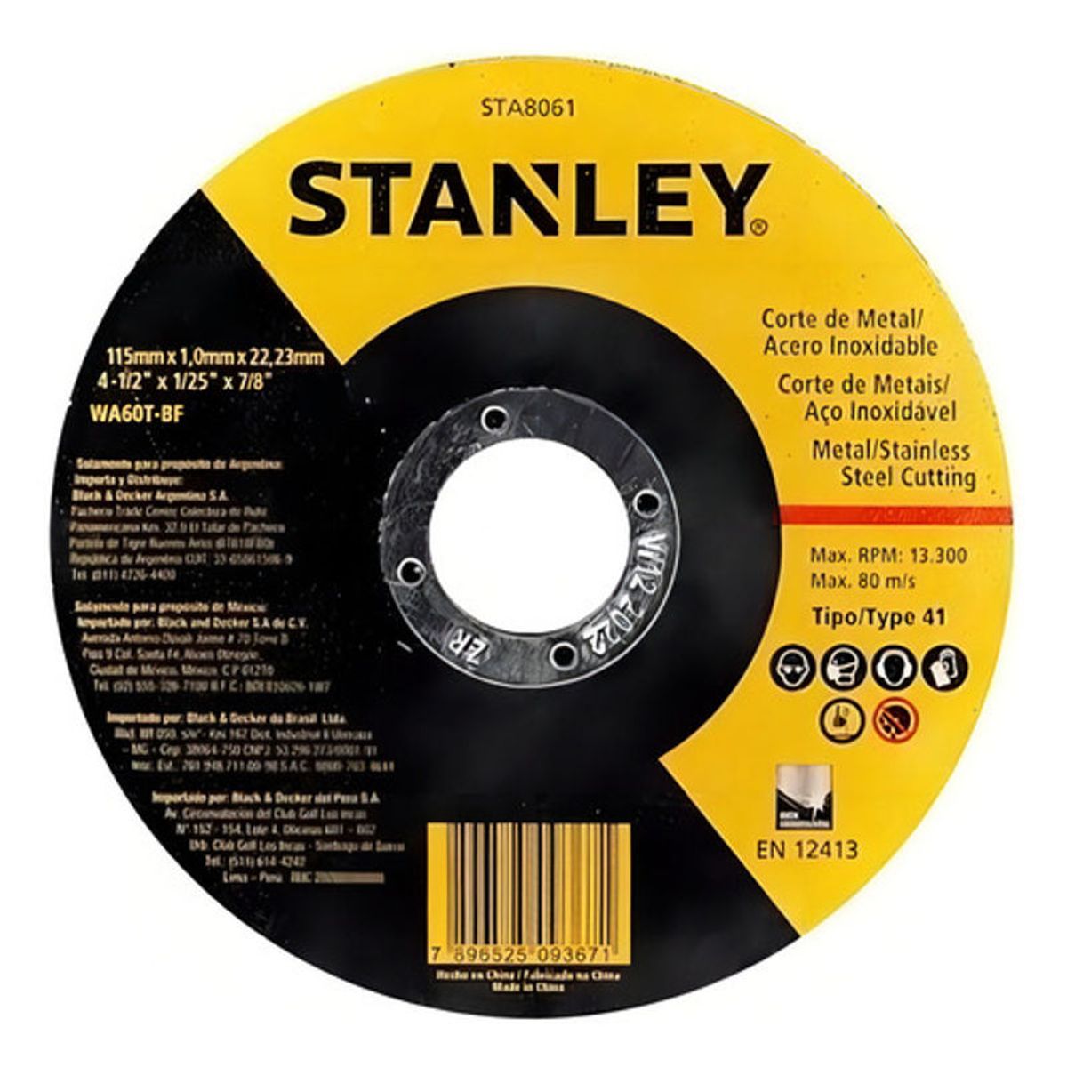 GENERICO - Disco Corte Fino 4 12 10mm Pack 25 Und Stanley