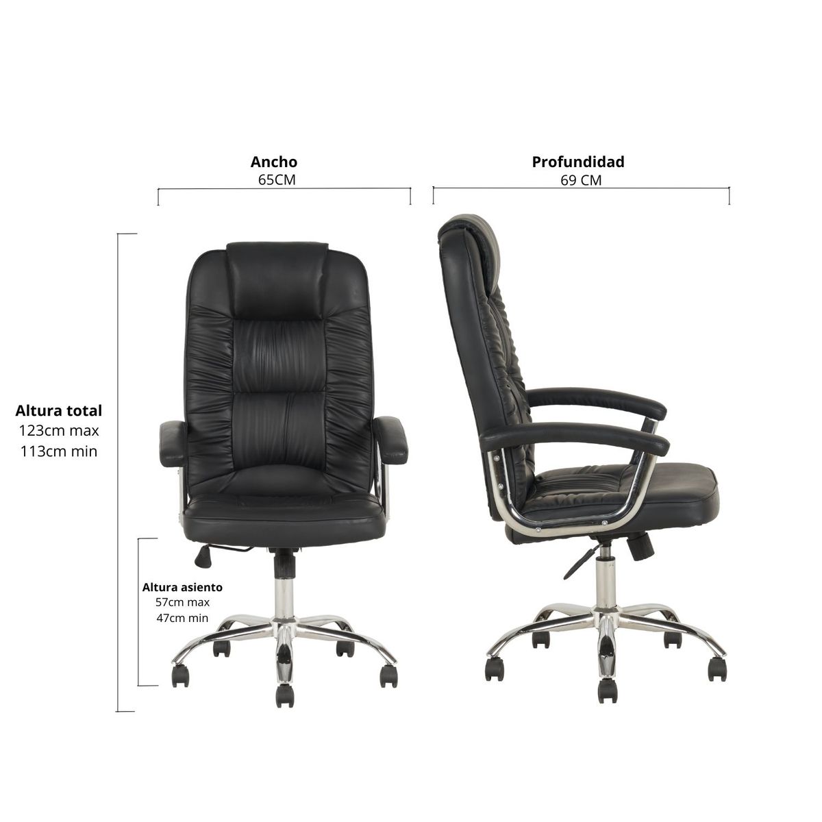 NOVAHUS - Sillon Gerencial Boston Negro
