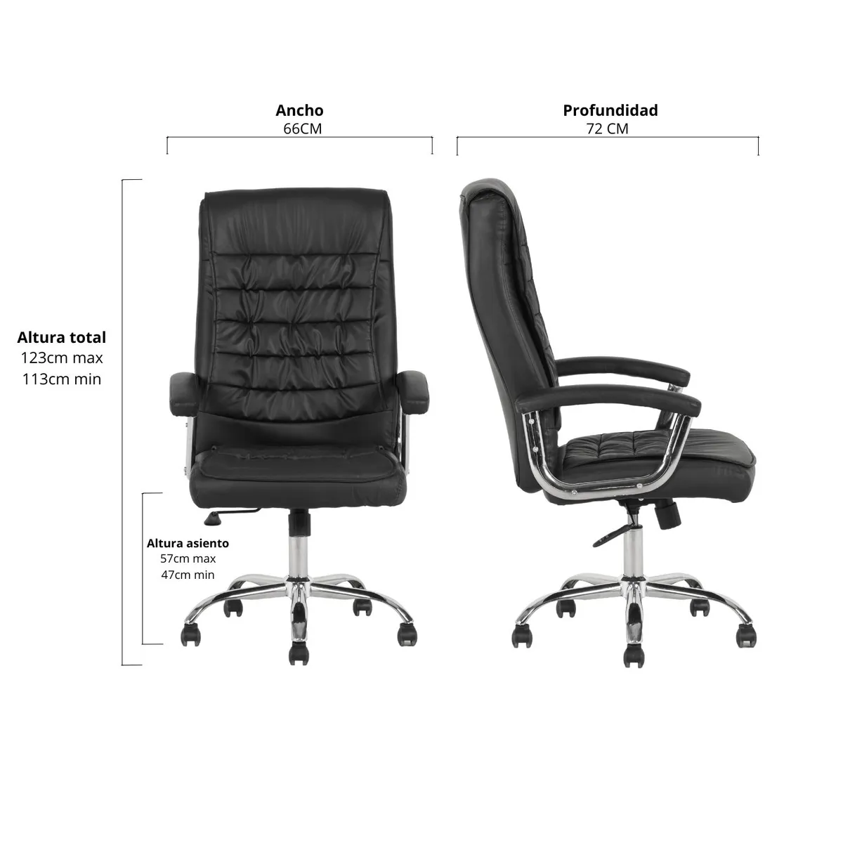 NOVAHUS - Sillon Gerencial Milano Negro