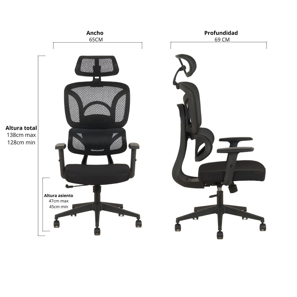 NOVAHUS - Silla Escritorio Ergohuman Kross Negro