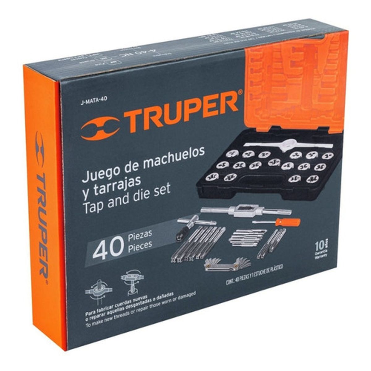 GENERICO - Juego Machos Y Terrajas 40pcs Truper