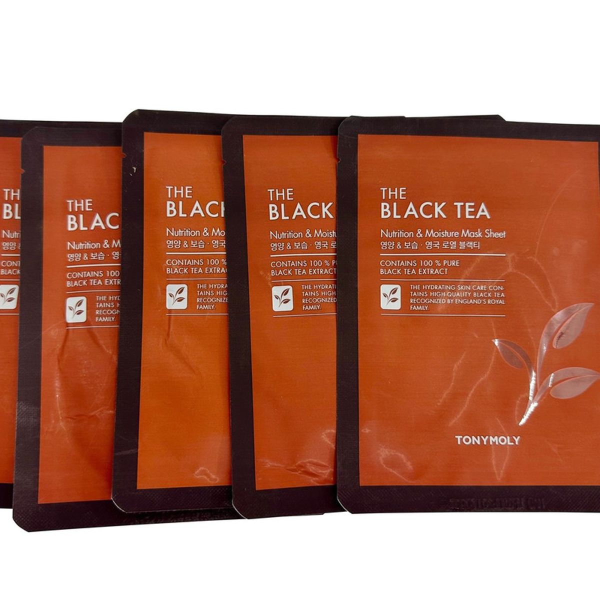 TONYMOLY - TonyMoly Mascarilla de Té Negro Nutrición e Hidratación Set de 5 Unidades