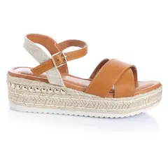 VIA UNO - Sandalia Mujer Camel 22642614