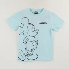 DISNEY - Polera Manga Corta Niño Celeste Mickey Mouse