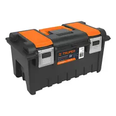 GENERICO - Caja Plástica Truper 22 con Broche Metálico Naranja