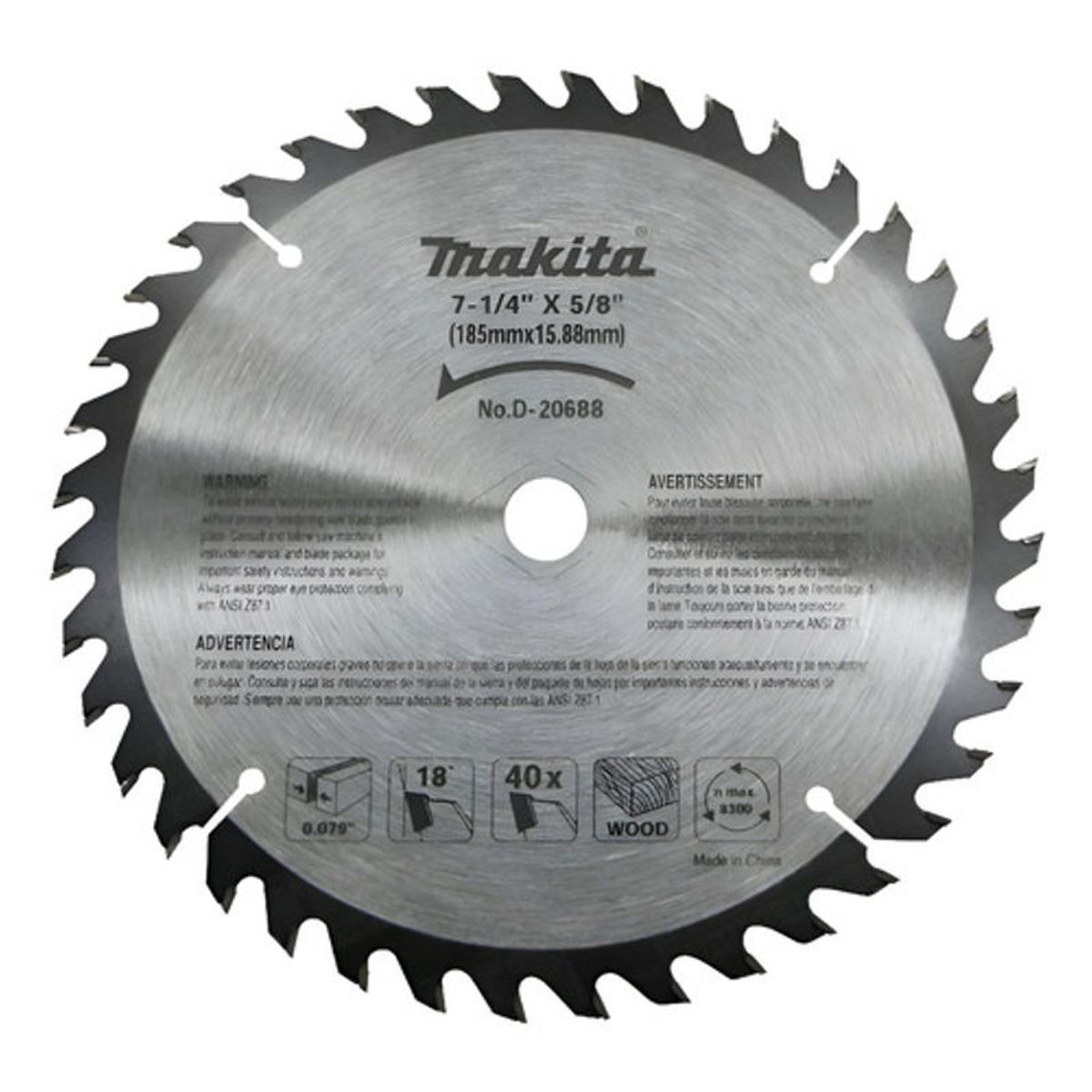 GENERICO - Disco Sierra Circular 7 14 40 Dientes Makita