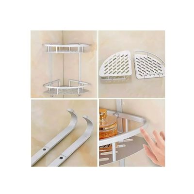 Imagen 2 del producto Repisa Mural Esquinero Baño Ducha Aluminio Inox 3 Niveles