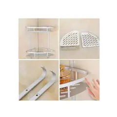 GENERICO - Repisa Mural Esquinero Baño Ducha Aluminio Inox 3 Niveles Plateado
