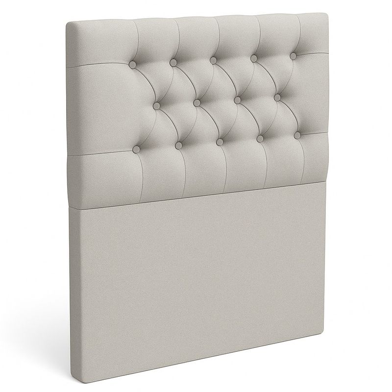 GENERICO - Respaldo De Cama 1.5 Plazas Gris Claro Capitone
