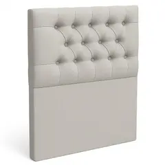 GENERICO - Respaldo De Cama 1.5 Plazas Gris Claro Capitone