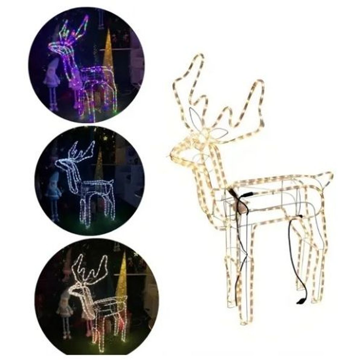 GENERICO - Reno Navideño 100cm Adornos Reno Navidad Solar Color Calido