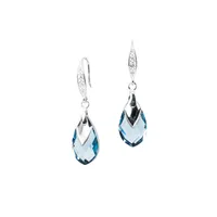 Aros Alaska Plata 925 creado cristales de Swarovski® Aquamarine