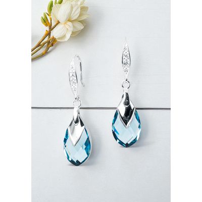 Imagen 2 del producto Aros Alaska Plata 925 creado cristales de Swarovski® Aquamarine