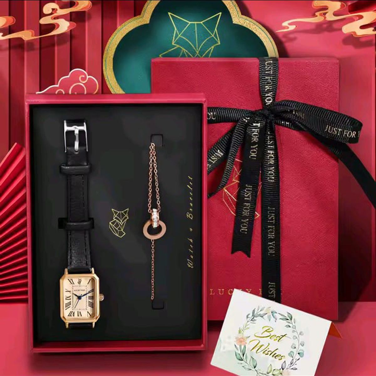 GENERICO - Caja reloj y pulsera para mujer