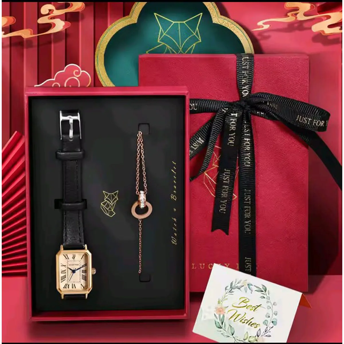 GENERICO - Caja reloj y pulsera para mujer