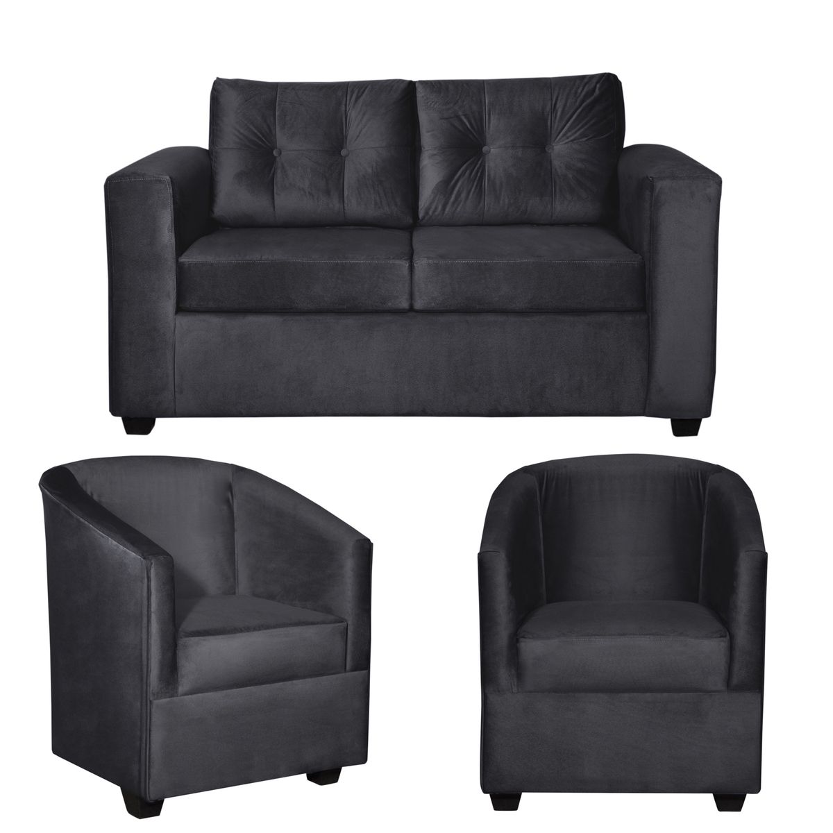 COLBOX - Living Nova 2 cuerpos + 2 Poltronas Felpa