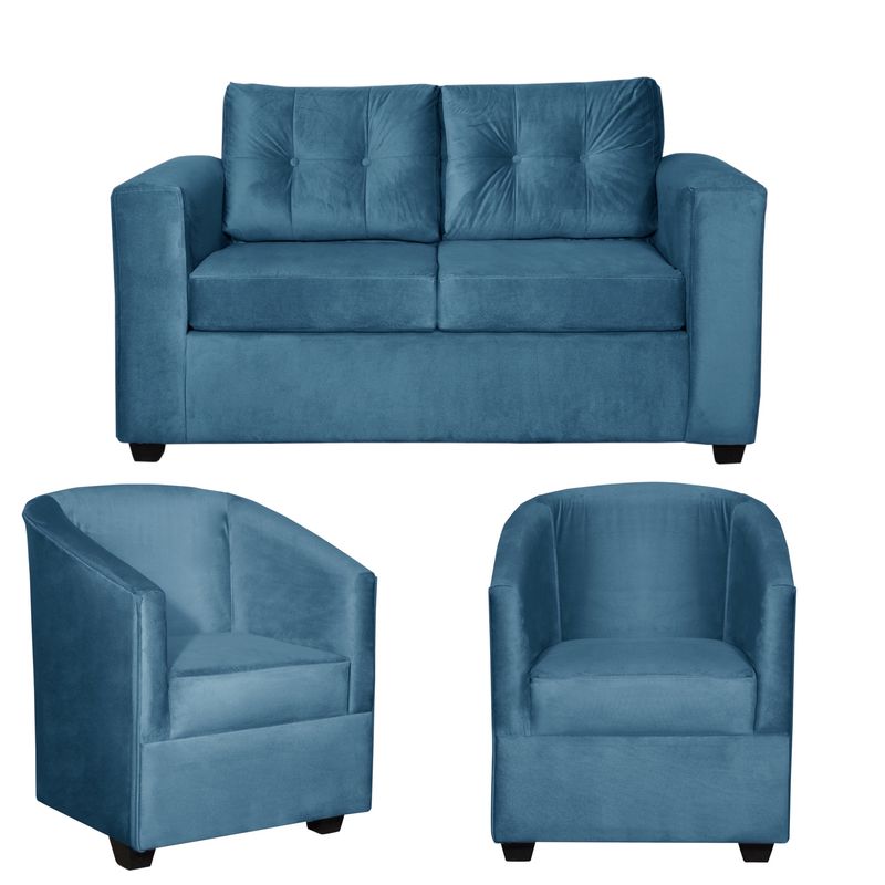 COLBOX - Living Nova 2 cuerpos + 2 Poltronas Felpa