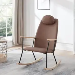 MSA MUEBLES SANTA ANA - Mecedora Sitial Descanso Brown PU