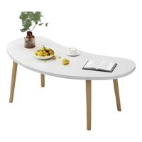 Mesa De Centro Ovalada 76x37x42 Cm Color Blanco