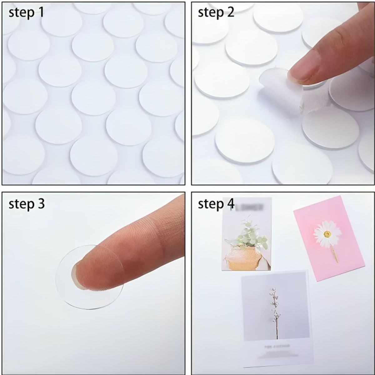 GENERICO - Adhesivo Circular De Doble Contacto Transparente 100pzs