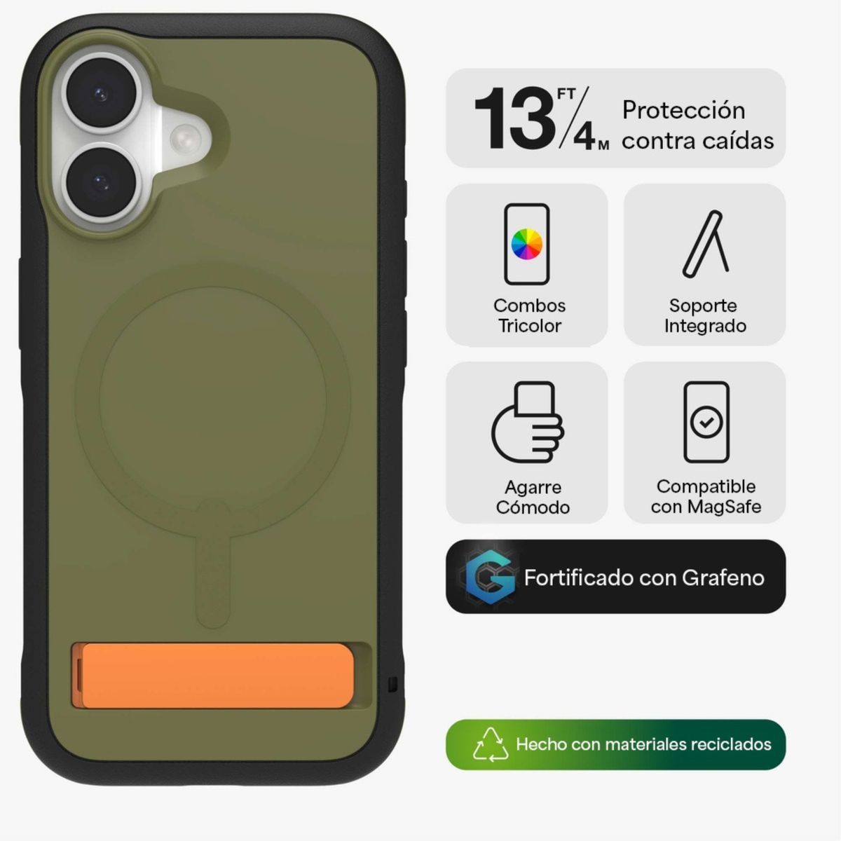 ZAGG - Carcasa Sedona Snap para iPhone 17 Verde Marino