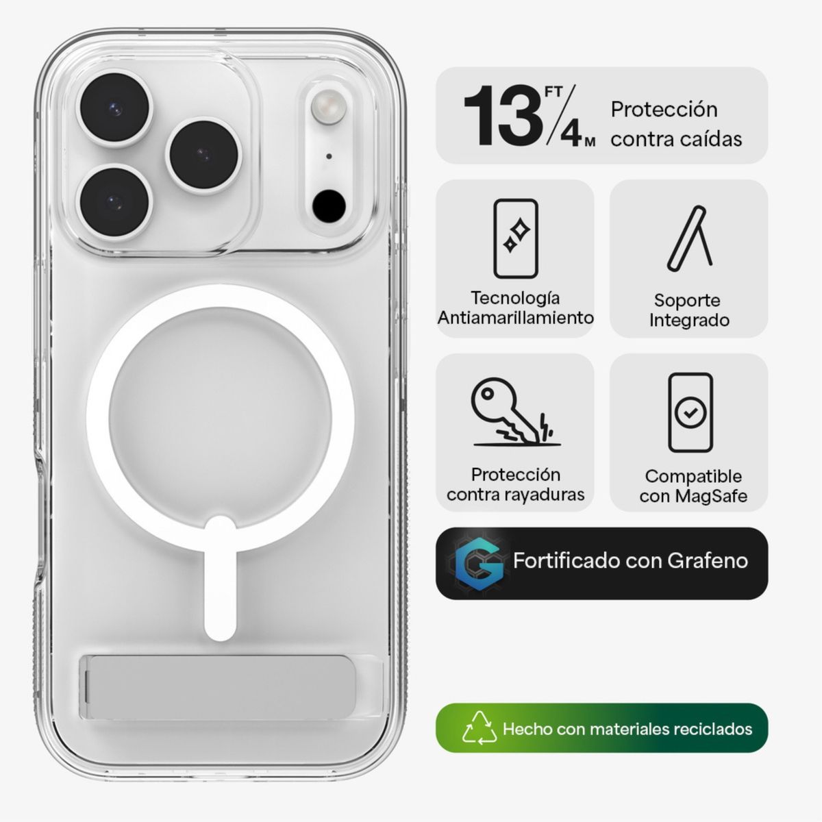 ZAGG - Carcasa Crystal Palace Snap para iPhone 17 Pro Transparente