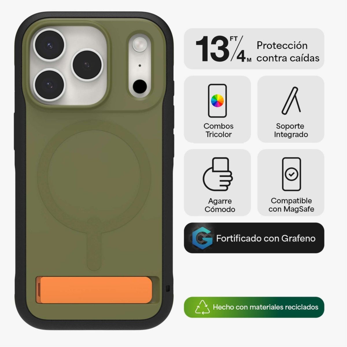 ZAGG - Carcasa Sedona Snap para iPhone 17 Pro Max Verde Marino