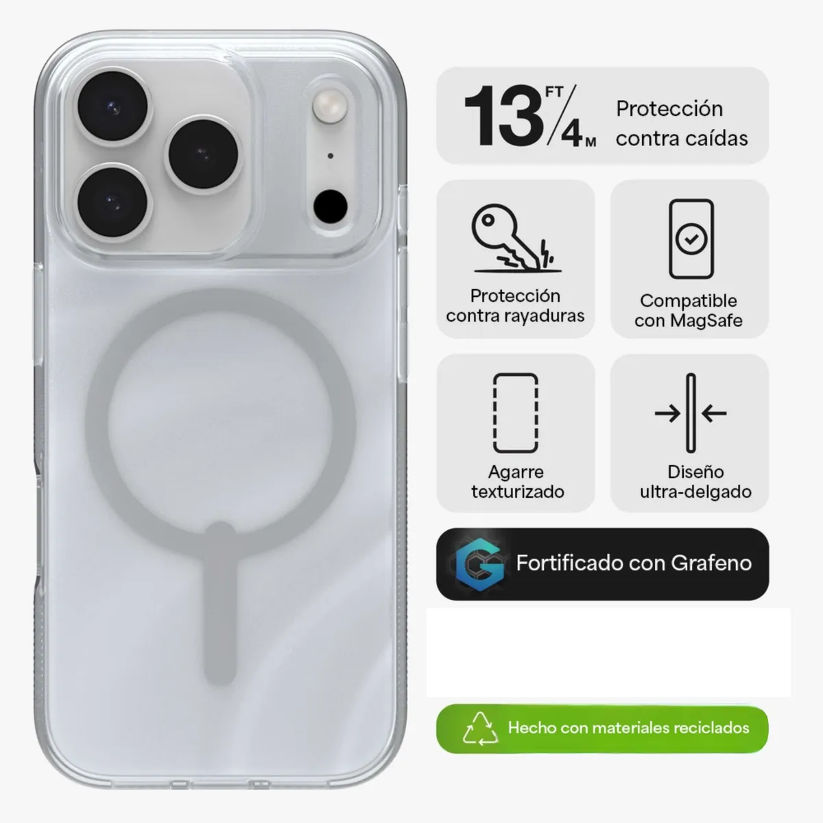 ZAGG - Carcasa Milan Snap para iPhone 17 Pro Remolino de Glitter