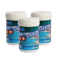 UNIVERSAL - Pack 3 Cloro Para Piscinas en Tabletas Triple Acción