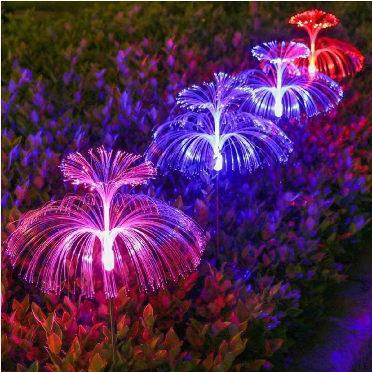 GENERICO - Pack 2 Estaca Solar Luz LED Jardín Decorativa Diseño Medusa