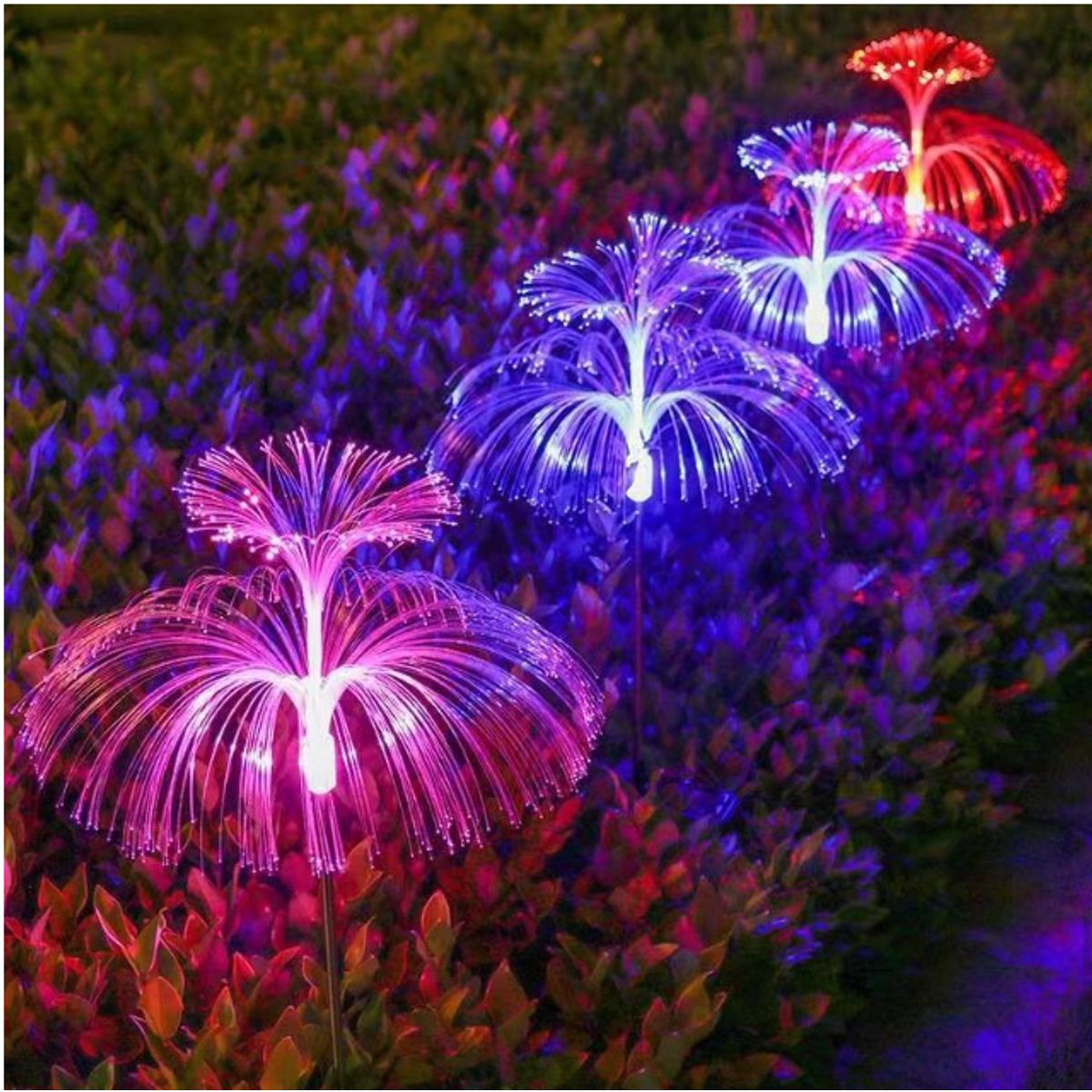 GENERICO - Pack 2 Estaca Solar Luz LED Jardín Decorativa Diseño Medusa