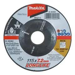 GENERICO - Disco Desbaste Makita 115mm Long Life B-56362