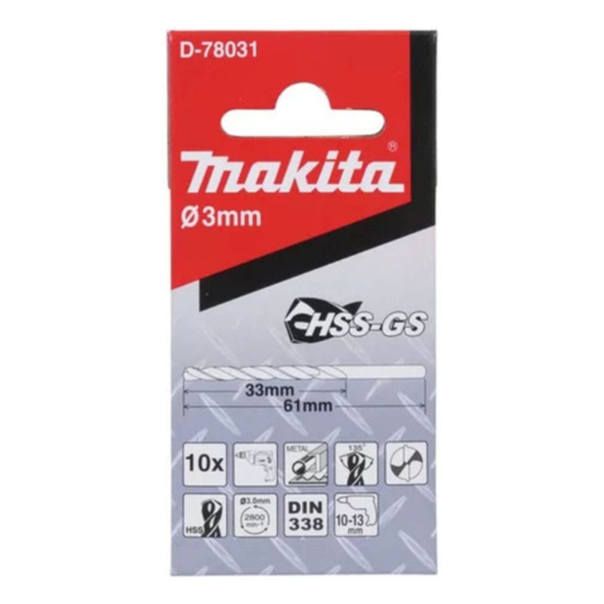 GENERICO - Set 10 Brocas Hss-gs Pmetal 30x61mm Makita D-78031