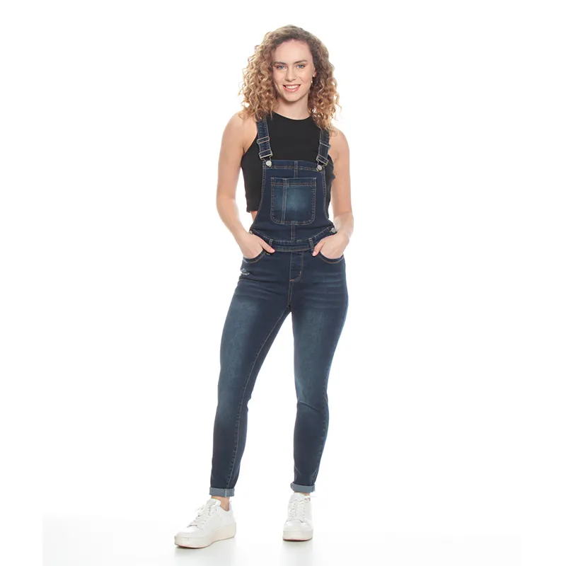 WADOS - JARDINERA DENIM ROLL UP TIRANTES AJUSTABLES
