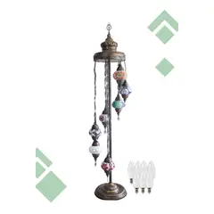 TURKUAZ - Lámpara de pie turca de 7 esferas S MIX + Ampolletas